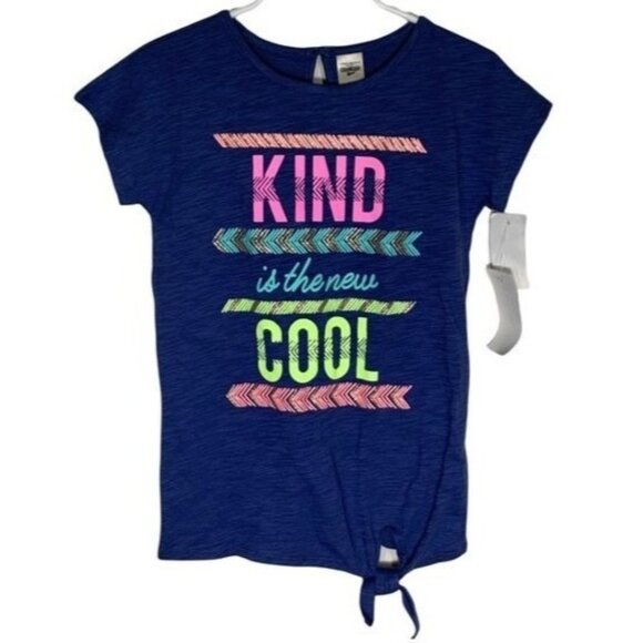 OshKosh Bgosh Girls 4 5 Blue Graphic Tee Kind Is New Cool Short Sleeve T Shirt - Picture 1 of 11